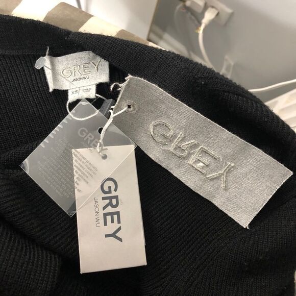 Jason Wu Grey long sleeve black wool midi dress - Picture 11 of 13